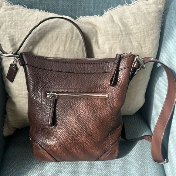Coach Vintage Brown Pebbled Leather Crossbody Bag - Picture 1 of 9